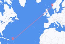 Flights from Saint Barthélemy, St. Barthélemy to Bergen, Norway