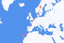 Flights from Las Palmas, Spain to Sveg, Sweden