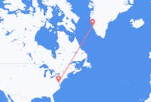 Flyg från Washington, D. C. Till Nuuk