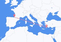 Flights from Biarritz, France to Rhodes, Greece