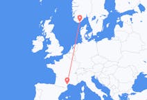 Flyreiser fra Kristiansand, Norge til Aspiran, Frankrike