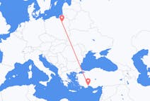 Flights from Antalya in Turkey to Szymany, Szczytno County in Poland