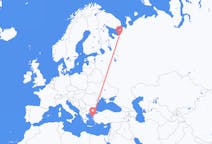 Flights from Arkhangelsk, Russia to Mytilene, Greece