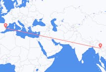 Flights from Kengtung, Myanmar (Burma) to Valencia, Spain