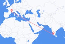 Flyg från Cochin, Indien till Nimes, Frankrike