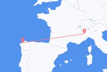 Flyrejser fra La Coruña, Spanien til Torino, Italien