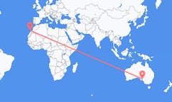 Flyreiser fra Whyalla, Australia til Lanzarote, Spania