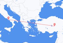 イタリアのナポリから、トルコのネヴシェヒルまでのフライト