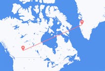 Loty z Edmonton, Kanada do Kangerlussuaq, Grenlandia