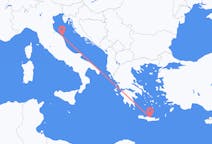 Vluchten van Iraklion, Griekenland naar Ancona, Italië