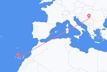 出发地 塞尔维亚出发地 贝尔格莱德目的地 西班牙特内里费岛的航班