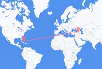 Flyreiser fra George Town, Bahamas til Kars, Tyrkia