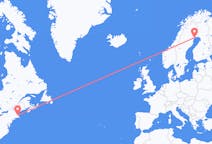Flug frá Boston, Bandaríkjunum til Luleå, Svíþjóð