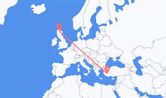 出发地 土耳其出发地 代尼茲利前往苏格兰的印威內斯的航班