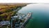 Photo of aerial view of Humlebaek harbor, Denmark.