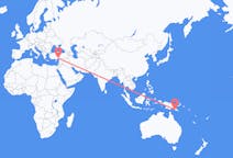 Flyreiser fra Port Moresby, til Adana
