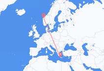 Flights from Volda, Norway to Chania, Greece