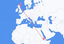 Flyreiser fra Dessie, Etiopia til Aberdeen, Skottland