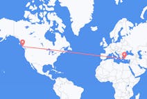 Flyg från Port Hardy, Kanada till Bodrum, Turkiet