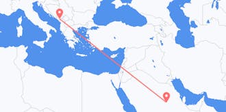 出发地 沙特阿拉伯目的地 黑山的航班
