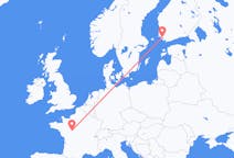 フィンランドのトゥルクから、フランスのツアーまでのフライト