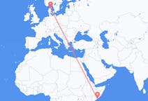 Flyreiser fra Mogadishu, Somalia til Aalborg, Danmark