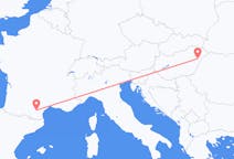Vluchten van Carcassonne, Frankrijk naar Debrecen, Hongarije