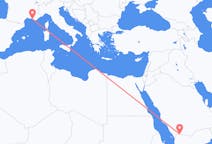 Flyreiser fra Najran, Saudi-Arabia til Marseille, Frankrike
