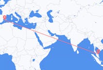 Flyrejser fra Kuala Terengganu, Malaysia til Ibiza, Spanien
