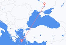 ギリシャのから サントリーニ島、ウクライナのへ ザポリージャフライト