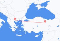 トルコのシヴァスからから、ギリシャのテッサロニキまでのフライト