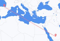 Flyreiser fra Wadi ad-Dawasir, Saudi-Arabia til Bilbao, Spania