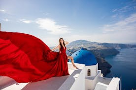 Santorini Flying Dress Photoshoot by Professionals