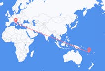Flyreiser fra Emae, Vanuatu til Roma, Italia