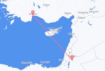 Vluchten van Amman, Jordanië naar Antalya, Turkije