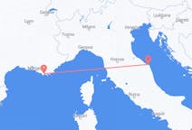 Flights from Toulon, France to Ancona, Italy