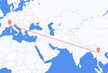 Flights from Kengtung, Myanmar (Burma) to Turin, Italy