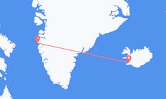 Fly fra byen Reykjavik, Island til byen Sisimiut, Grønland