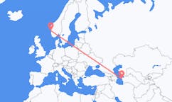 Flyg från Türkmenbaşy, Turkmenistan till Bergen, Norge