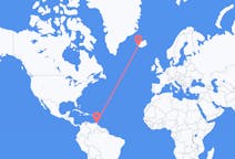 Loty z Port of Spain w Trynidadzie i Tobago do Reykjaviku na Islandii