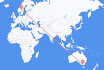 Flyg från Melbourne, Australien till Rörbäcksnäs, Sverige