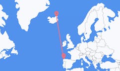 Flyrejser fra Thorshofn, Island til La Coruña, Spanien