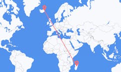 Flights from from Antananarivo to Egilsstaðir
