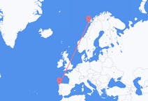 出发地 挪威出发地 莱克内斯目的地 西班牙圣地亚哥 － 德孔波斯特拉的航班