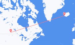 Voli dalla città di Regina, il Canada alla città di Reykjavik, l'Islanda