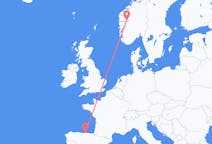 Flights from Sogndal to Santander