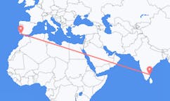 인도 폰디체리에서 출발해 포르투갈 파로 지구로(으)로 가는 항공편
