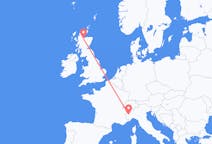 Flyg från Inverness, Skottland till Turin, Italien