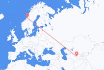 出发地 乌兹别克斯坦布哈拉目的地 挪威纳姆索斯的航班
