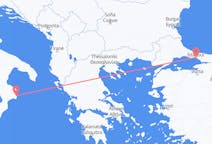 Vluchten van Crotone, Italië naar Istanboel, Turkije